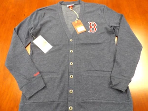NWT MITCHELL & NESS MLB BOSTON RED SOX NAVY BLUE CARDIGAN SWEATER SIZE M - Picture 1 of 4