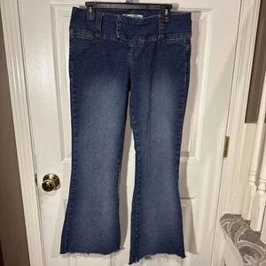 Paris Denim Jeans Junior 11 Blau Flare MidRise Medium Wash Klettverschluss - Bild 1 von 10