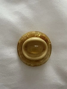 Vintage Unique Yellow/Tan Button - Picture 1 of 5