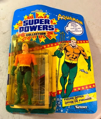 AQUAMAN Super Powers 1984 Kenner Canadian Carded / Sealed Action Figure - Image 1 of 4