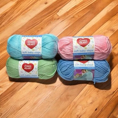 Red Heart Soft Baby Steps Yarn – Discontinued – Blue, Pink or Aqua – New - Image 1 of 4