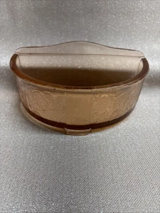 Vintage Rosa Depression Glas Waschtisch Parfüm/Kosmetik Halter - Bild 1 von 14