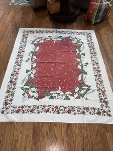 Vintage seltene, frühe Bucilla, "weiße Weihnachten", verschneite Weihnachtsdorfszene - Bild 1 von 17
