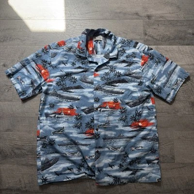 Рубашка ALOHA Republic USS LEXINGTON & War Planes / военно-морской корабль / XL / 723-gw6 - Изображение 1 из 4