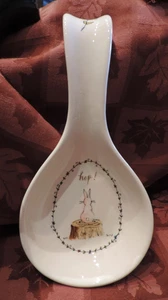 NEW OLD STOCK RAE DUNN EASTER BUNNY RABBIT HOP! SPOON REST LOOK 10" - Picture 1 of 1