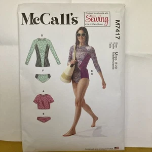 McCALLS SWIMMING SET SEWING PATTERN . (8-22) NEW . M7417. - Picture 1 of 3