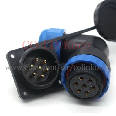 SD28 7Pin Aviation Connector IP67 Waterproof High Voltage Bulkhead Circular Plug - Image 1 of 4