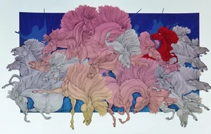Guillaume Azoulay Horse" Stampede " 1988 HAND SIGNED Serigraph HC 10/15 - Picture 1 of 6