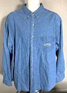 CAMISA DENIM XL Para Hombres UNIVERSIDAD DE KENTUCKY Wildcats Azul Abotonada MANGA LARGA - Imagen 1 de 2