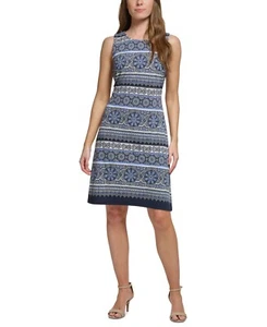 Tommy Hilfiger Printed Jersey Sleeveless Dress Women's 12 Multi Pullover Style - Picture 1 of 15