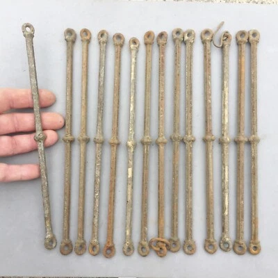 Antigua lámpara de aceite colgante de hierro fundido lámpara de araña cadena eslabón lote 14 gótico 9" Foto 1 de 4