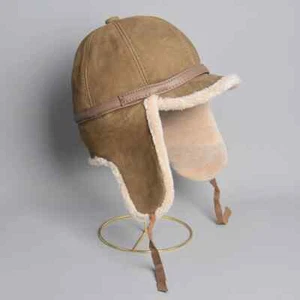 Leather Hat Men Fur Lamb Wool Warm Thick Earflaps Bomber Hats Men Baseball Cap - Picture 1 of 27