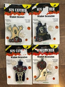 Lote de colección Halloween Sun Catcher Nuevo en paquete Fantasma Bruja Esqueleto Calabaza ¡LINDO! - Imagen 1 de 1