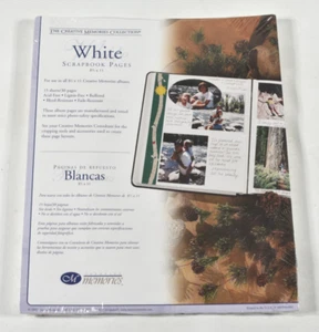 Creative Memories White Refill Scrapbook Pages 8 1/2 x 11 15 Sheets 30 Pages NEW - Picture 1 of 6