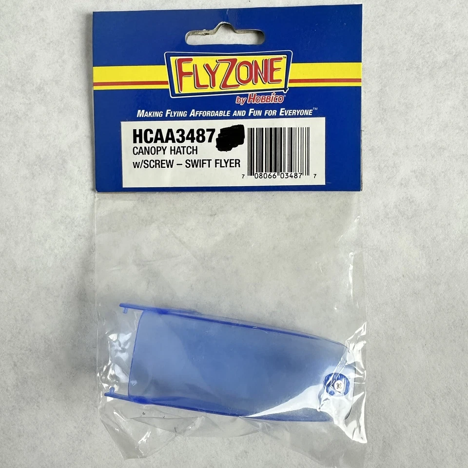 HOBBICO / FLYZONE HCAA3488 BLUE CANOPY HATCH W/SCREW SWIFT FLYER NEW NOS - Image 1 of 2