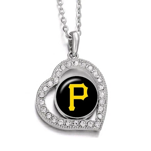 Pittsburgh Pirates Womens Sterling Silver Link Chain Necklace With Pendant D19 Cover