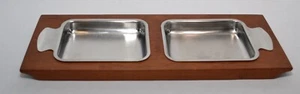 Vintage Galatix Mid-century Serveware Teak 2-section Tray - Picture 1 of 6