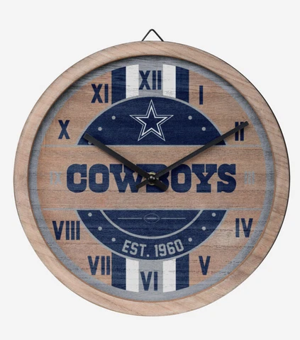 Dallas Cowboys Barrel Wall Clock Wooden - Man Cave Office Decor Cover