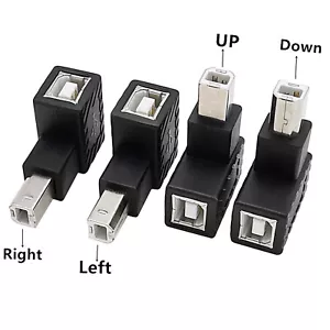 Angle 90°USB 2.0 Type B Male to USB B Female Adapter Printer Scanner Converter - Picture 1 of 13