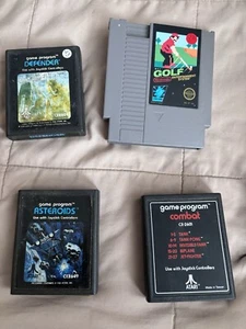 3 Atari Games, Astros Defender And Combat One Nintendo Game Golf Not Tested 2782 - Picture 1 of 5