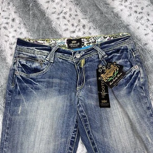 Brand New Vintage Akademiks Jeans Women 30 Hip Hop Embroidered streetwear (0351) - Picture 1 of 13