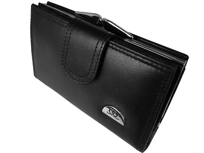 Womens Purse Real Leather 8 RFID Blocking Credit Card Slots Coins Ladies Wallets - Image 1 of 4