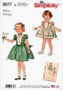 Bragas de vestir Simplicity 8617 para niños pequeños estilo años 50 patrón de costura sin cortar 1/2-4 - Imagen 1 de 2