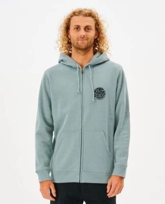 Rip Curl Hoodie Zip Fleece Men's  Wetsuit Icon Mineral Blue - Image 1 of 3