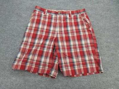 Pantalones Cortos Columbia Para Hombres 34 Rojo A Cuadros Tiro Medio Informales Bermudas Exterior 34x10 Foto 1 de 4