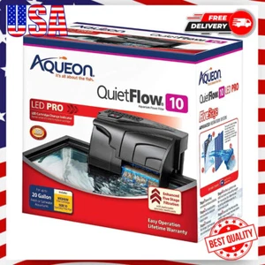 Aqueon QuietFlow 10 LED PRO Aquarium Fish Tank Power Filter For Up to 20 Gallon - Picture 1 of 9