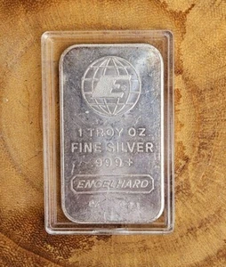 Vintage Engelhard Big E 1oz Silver Bar w 1957 Silver Certificate $1 bullion bu - Picture 1 of 5