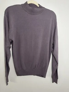 Anthology Women's 100% Silk Mock Neck Pullover Sweater. Size M Purple - Picture 1 of 6