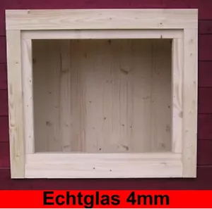 Gartenhausfenster 70x60cm mit Abdeckrahmen RA3 4mm Echtglas  Carport - Bild 1 von 4
