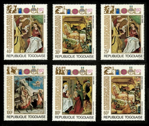Togo 1972 - Christmas Paintings - Set of 6v - Scott 827-29, C191-93 - MNH Cover