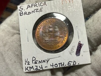 1941 South Africa 1/2 Penny Coin Excellent Condition High Value - Image 1 of 4