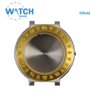 Caja de reloj suizo vintage de acero inoxidable impermeable #C0142# - Imagen 1 de 4