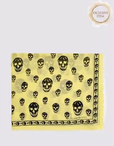 RRP€275 ALEXANDER McQUEEN Rectangle Scarf Silk Blend Skull Pattern Made in Italy - Picture 1 of 8