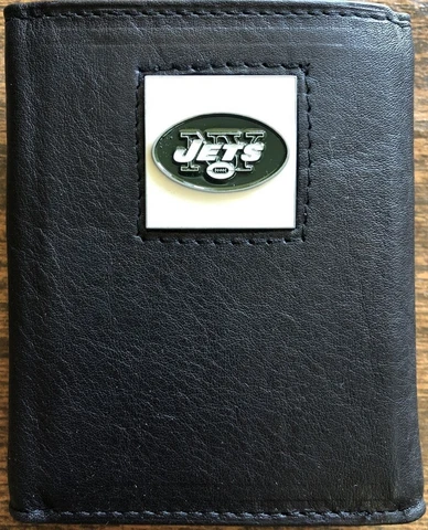 New York Jets Deluxe Leather Tri-fold Wallet Cover