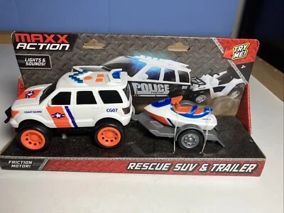 Fire and Rescue Trailers – Lights and Sounds Pull Back Toy Vehicle with Friction - Изображение 1 из 4