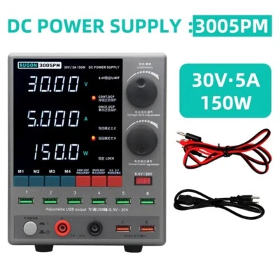 SUGON 3005PM DC Power Supply Adjustable 30V-5A 150W 6-Port USB Stabilized Power - Image 1 of 4