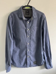 Superdry Men's Laundered Cut Collar Denim Blue Shirt Slim Fit Size M - Picture 1 of 11