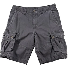 American Eagle Outfitters pantaloncini cargo uomo 34 classici sbiaditi neri invecchiati - Foto 1 di 11