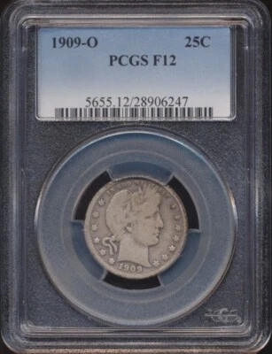 1909-O Barber Quarter PCGS F12 - Image 1 of 2