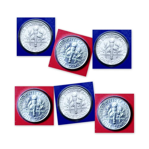 2010 2011 2012 P+D Roosevelt Dime Sets ~ P+D in Original Mint Wrappers (3 Years) Cover