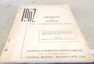 1962  CHEVROLET & PONTIAC GMH Australian Parts Book  - Picture 1 of 1