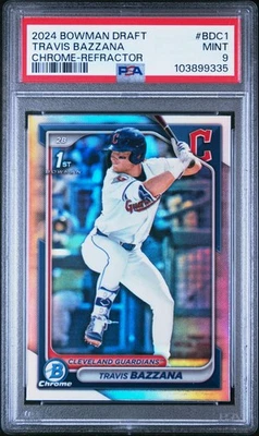 Tarjeta de novato refractor Travis Bazzana Bowman Chrome Draft 2024 RC PSA 9 cantidad como nueva Foto 1 de 3
