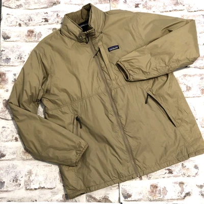Patagonia Mojave Trails Rain Windbreaker Jacket Mens L Gold Hoody Houdini Coat - Image 1 of 4