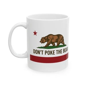 Tazza ceramica bandiera California Don't Poke The Bear - elezioni Gavin Newsom 2028 - Foto 1 di 9