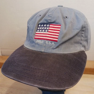 De colección Polo Ralph Lauren Gorra Envejecida Hebilla de Latón Correa Hecha en EE. UU.  Foto 1 de 4