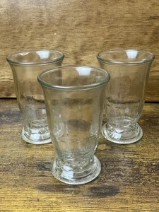 Vintage Footed Juice Tumblers Clear Glass (3) - Imagen 1 de 6